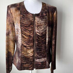 🤎Frank Lyman Animal Print Zipper Jacket 14 | Day-to-Night Chic!🤎